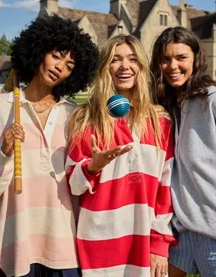 Aerie Prep Rally Rugby Sweatshirt Product Image