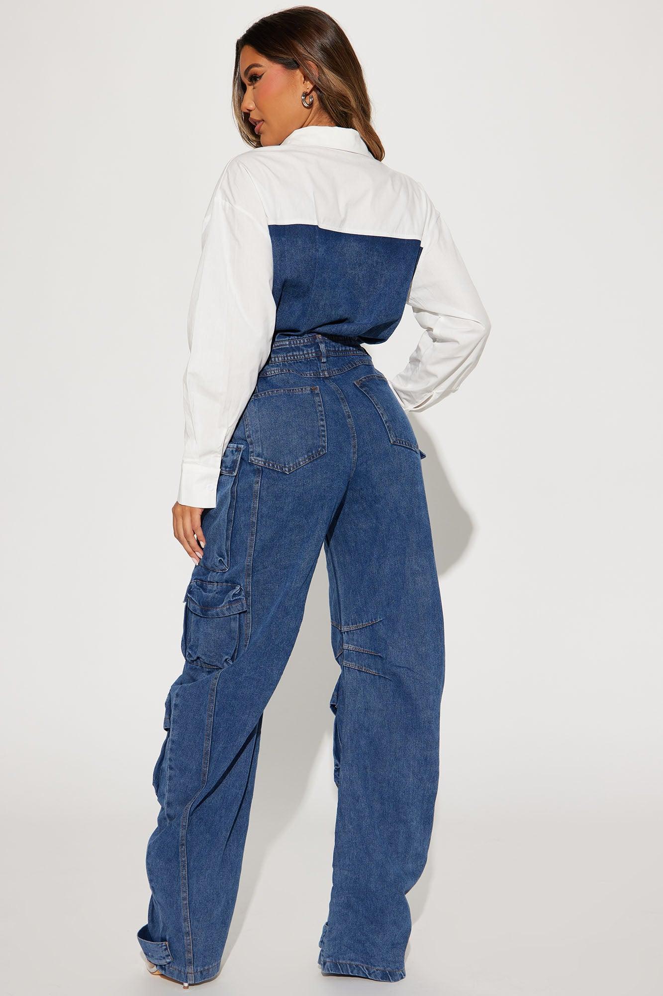 If You Want To Denim Jumpsuit - Medium Wash Product Image