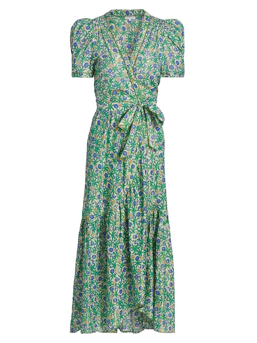 Womens Baba Cotton Wrap Midi-Dress Product Image