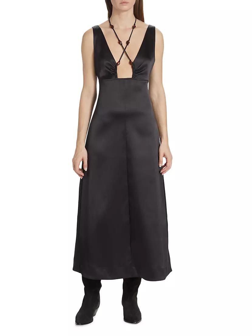 Satin Halter Dress Product Image