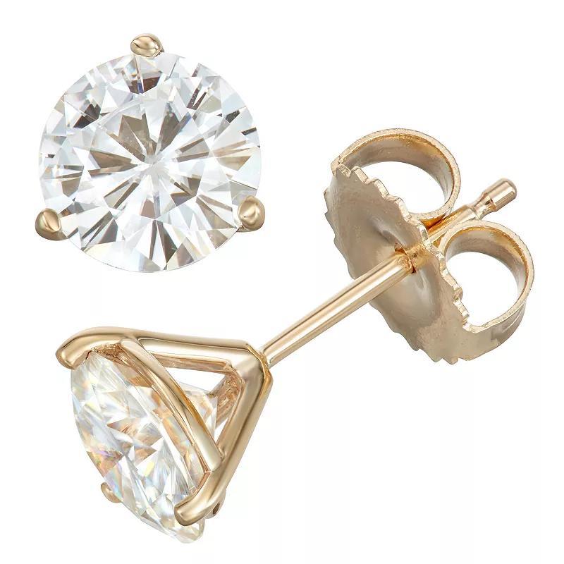 Charles & Colvard 14k White Gold 3 Carat T.W. Lab-Created Moissanite Stud Earrings, Women's Product Image