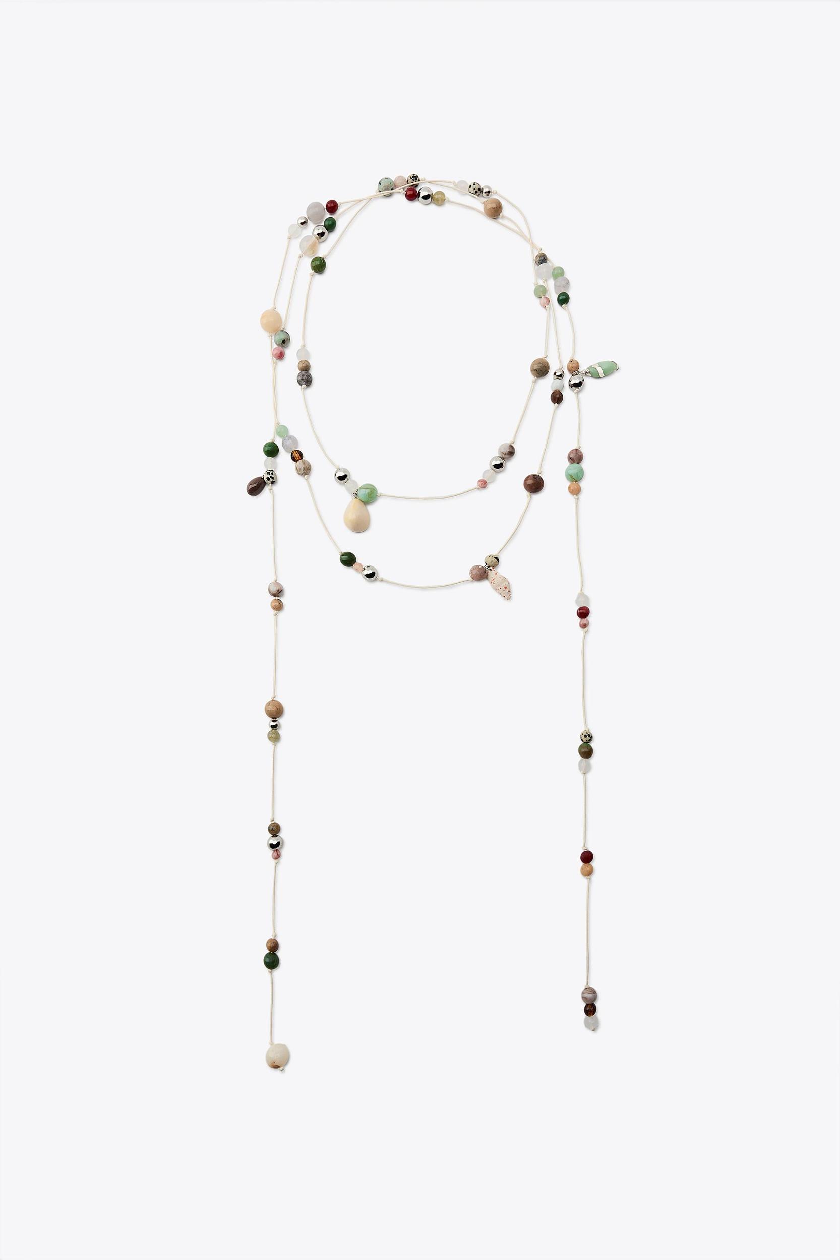 MULTIPOSITION STONE CORD NECKLACE Product Image