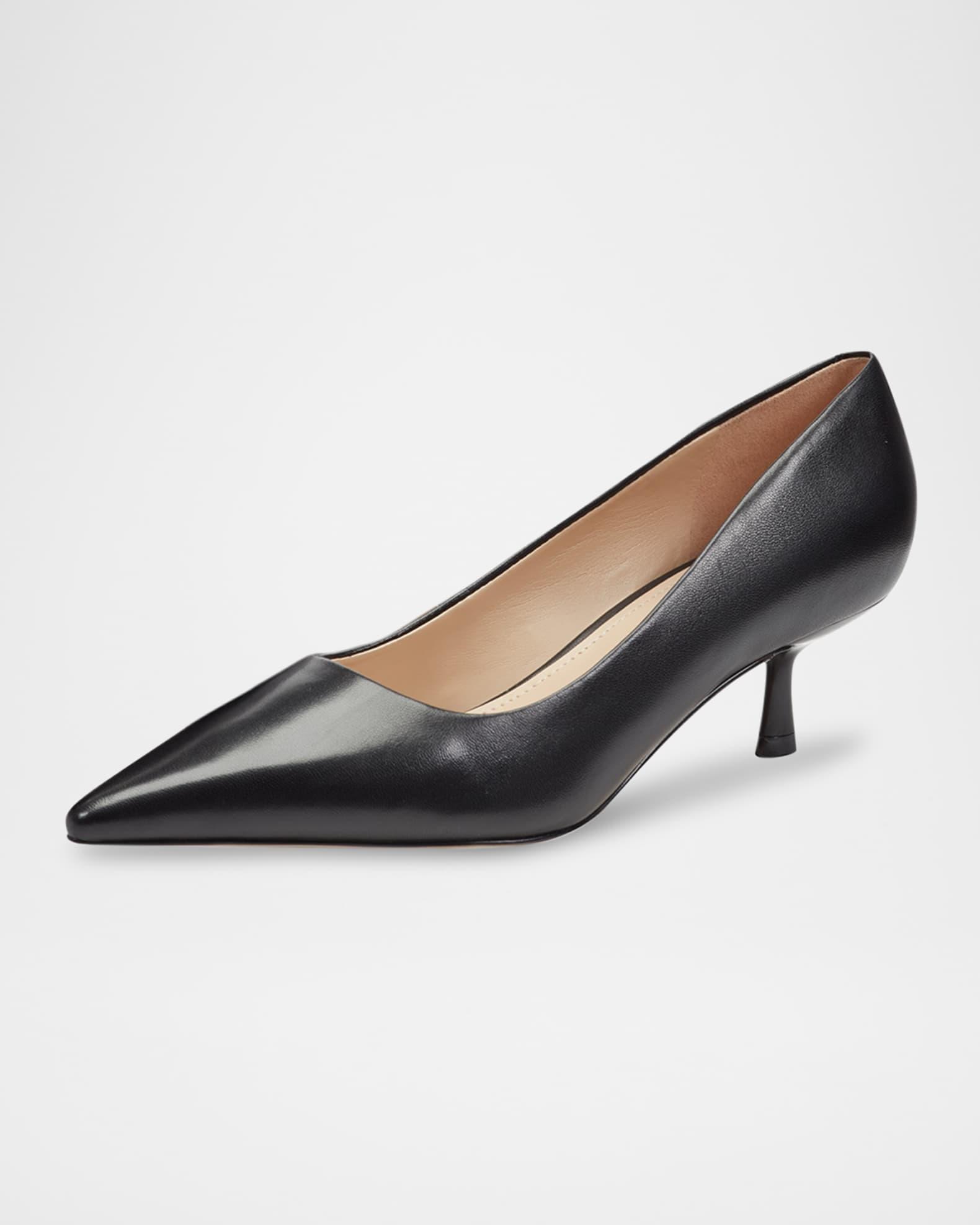 Calynna Leather Kitten-Heel Pumps Product Image