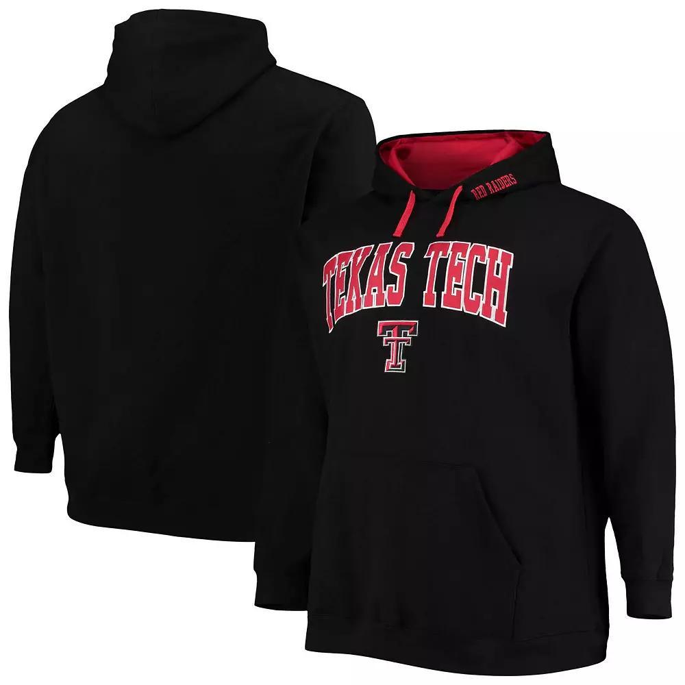 Men's Colosseum Black Texas Tech Red Raiders Big & Tall Arch & Logo 2.0 Pullover Hoodie, Size: 2XB Product Image