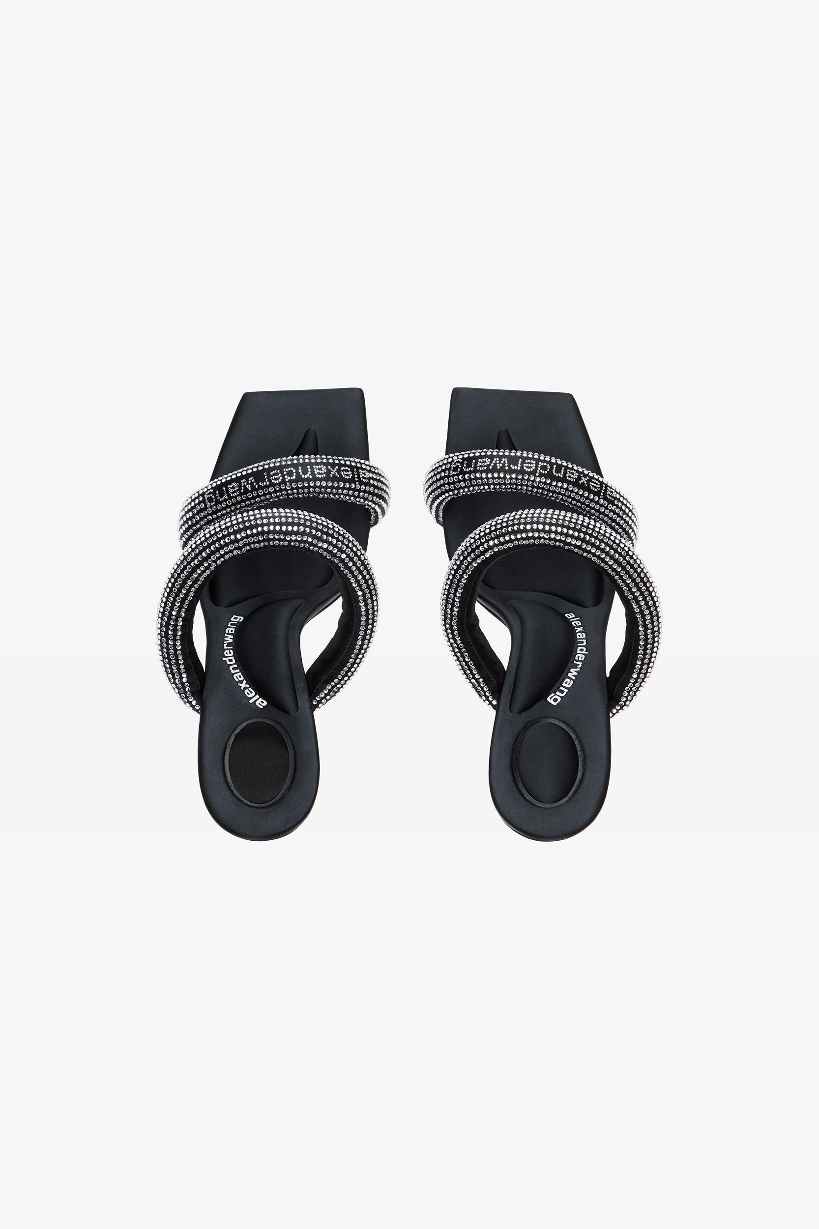 Black Crystal Hotfix Julie Tubular Sandals Product Image