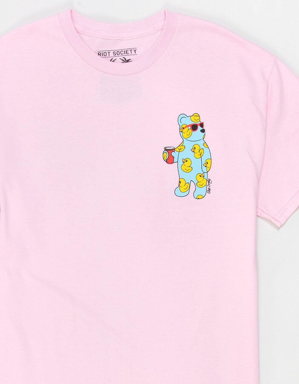 RIOT SOCIETY Riot Bear Ducks Mens Tee - PINK Product Image