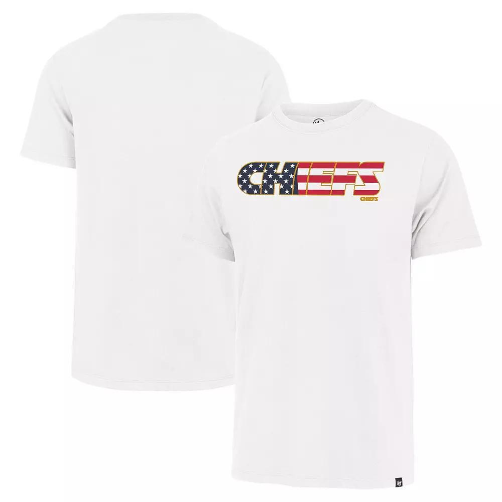 Men's '47 White Kansas City Chiefs Flag Script Franklin T-Shirt, Size: Small Product Image