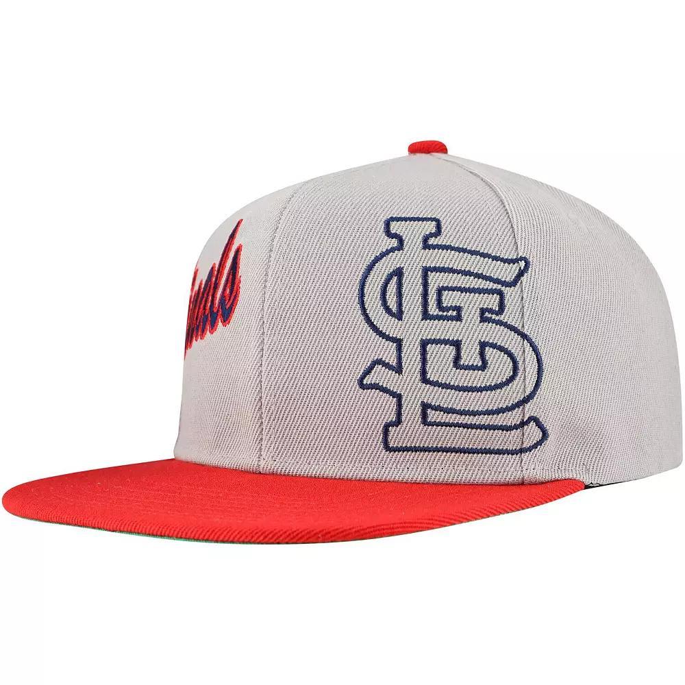 Men's Mitchell & Ness Gray St. Louis Cardinals Knock Out Panel Snapback Hat, Grey Product Image