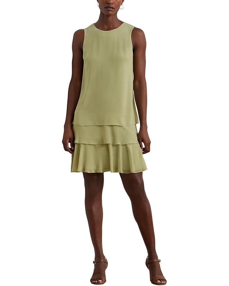 Polka Dot Crinkle Georgette Shift Dress Product Image