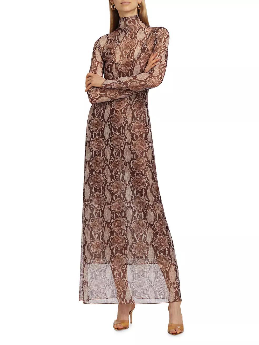 Zesty Snake Mesh Maxi Dress Product Image