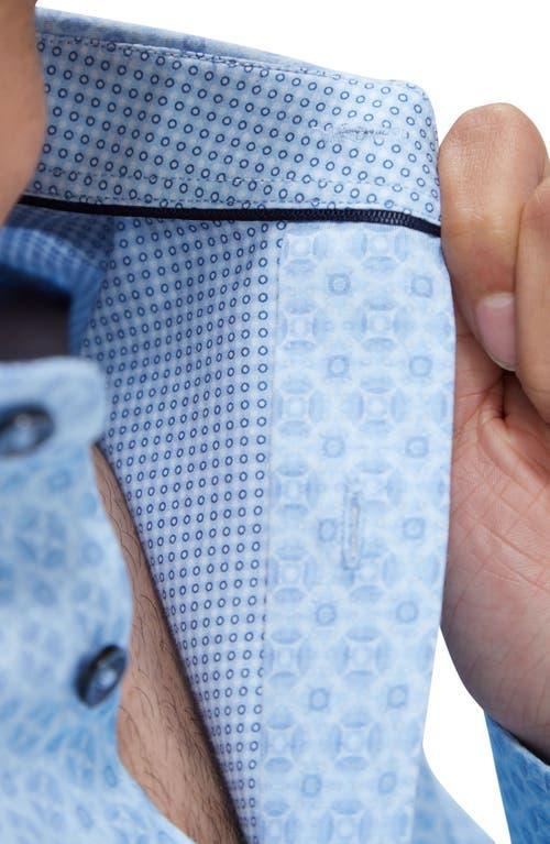 BUGATCHI Jimmy Ooohcotton® Medallion Print Button-up Shirt In Air Blue Product Image