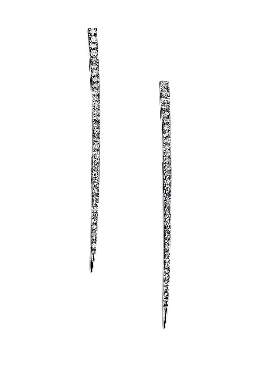 Womens Spike Sterling Silver & 0.36 TCW Diamond Linear Drop Earrings Product Image