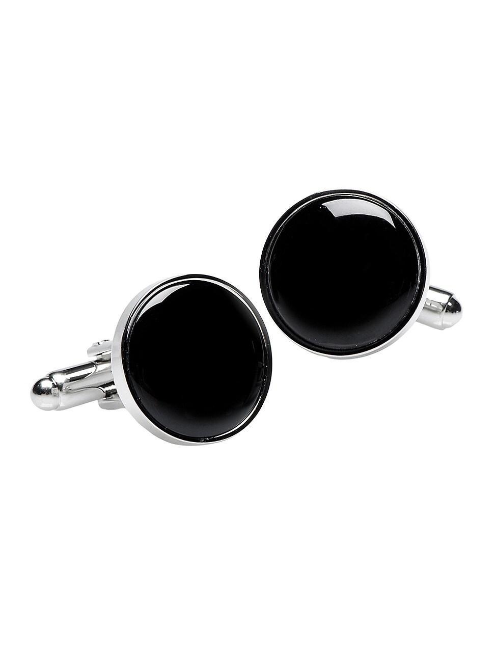 Men's Cuff Links, Inc. Gold and Onyx Cuff Links Product Image