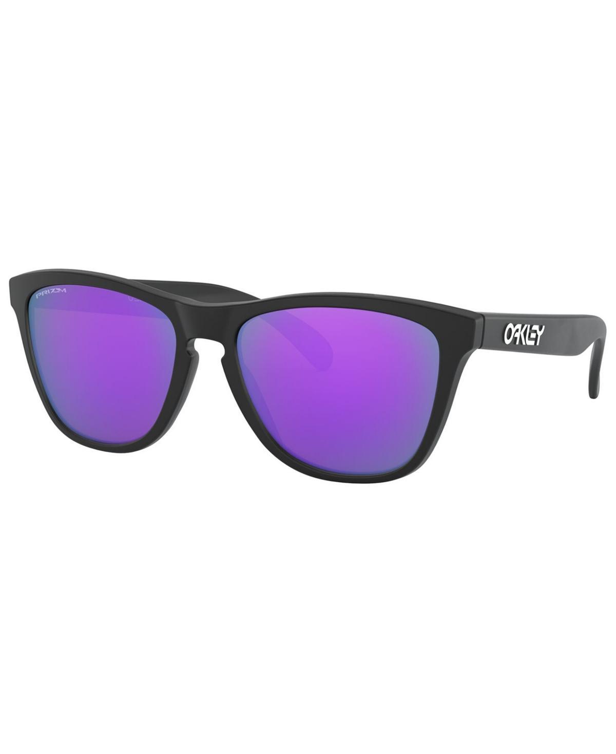 Oakley Unisex OO9013 Frogskins 55mm Square Sunglasses - Polished Clear/Prizm Violet Product Image