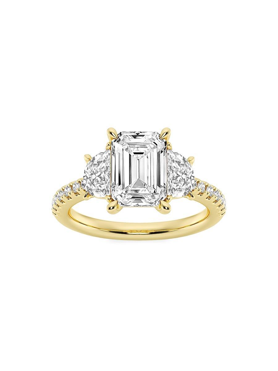 Womens 14K Yellow Gold & Emerald-Cut Lab-Grown Diamond Ring/2.75-7.00 TCW Product Image