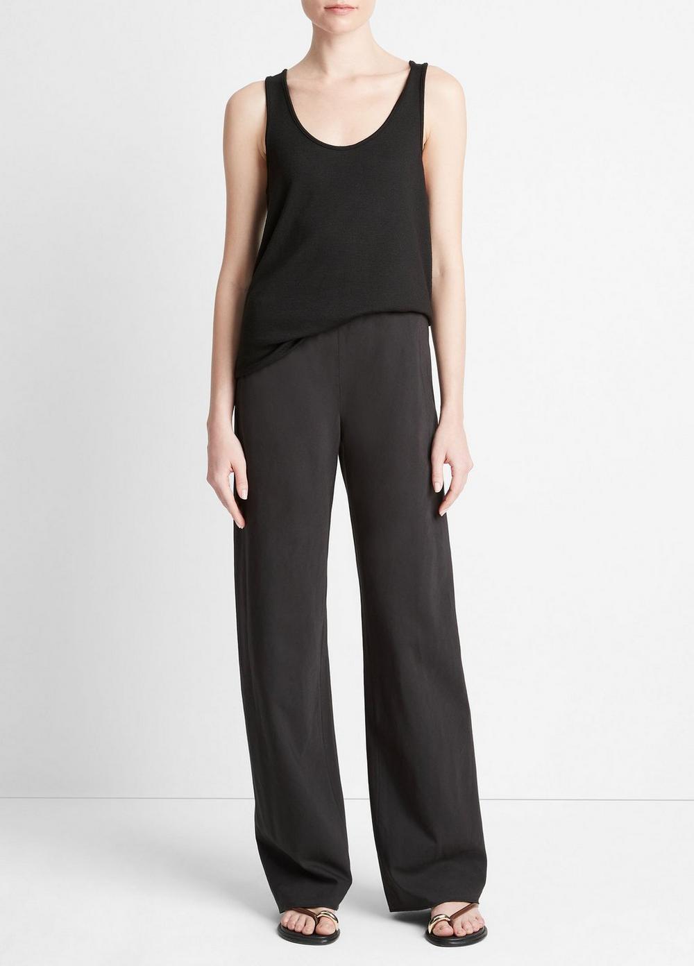 Womens Cotton-Blend High-Waist Bias Pant, Black, Size L Vince Product Image