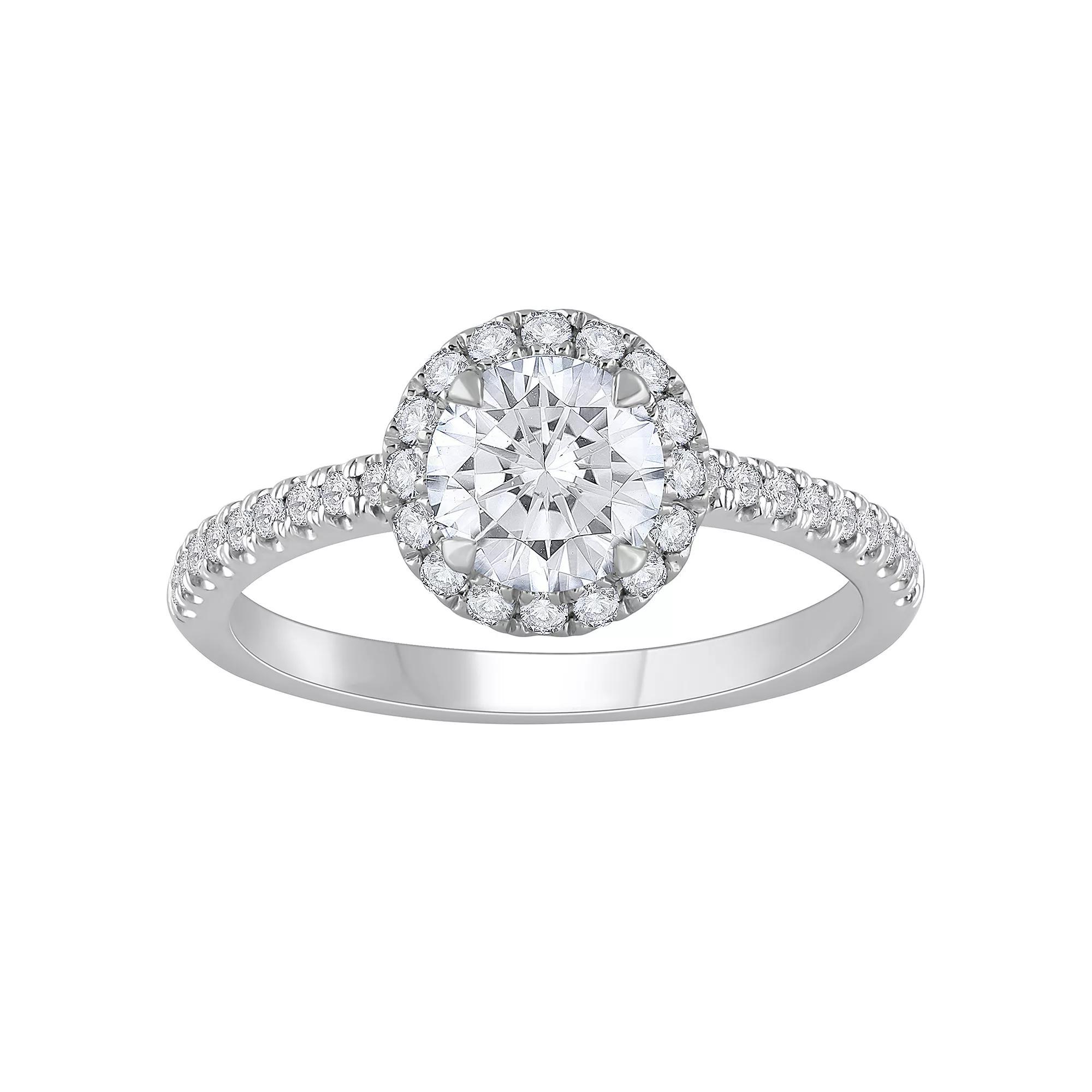 Diamond Medley 14k White Gold 1 1/3 Carat T.W. Lab-Grown Diamond Engagement Ring, Women's, Size: 7, 14k Whgold Product Image