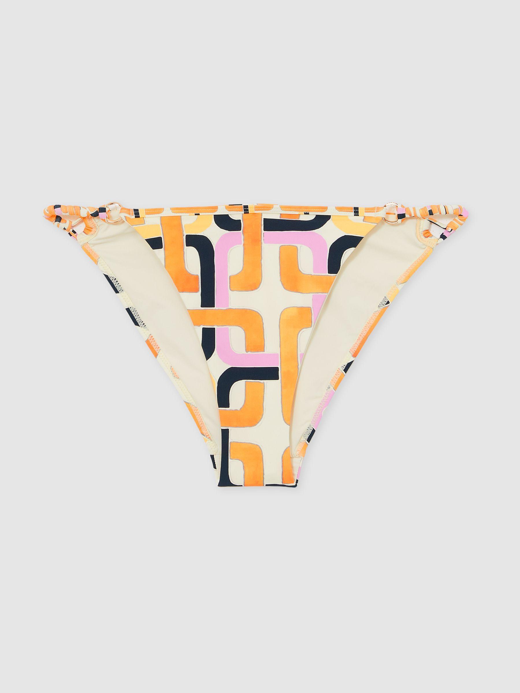 Chain-Print Bikini Bottoms in Orange Product Image