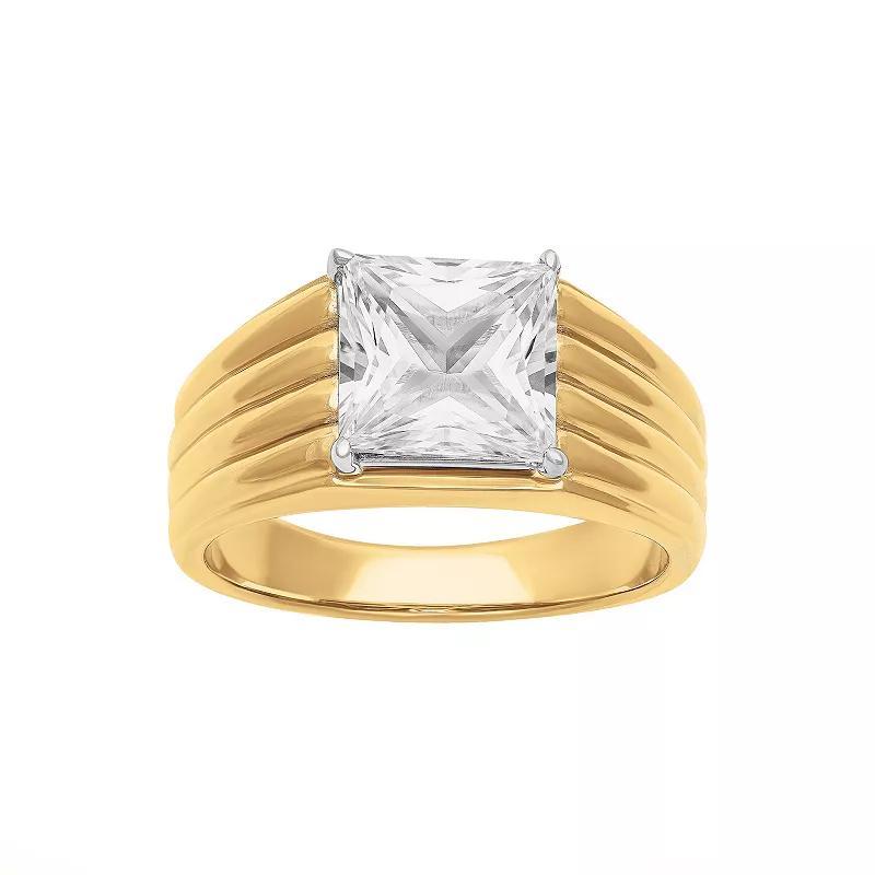 AXL Men's 18k Gold Over Silver Lab-Created White Sapphire Band, Size: 11, Gold Tone Product Image