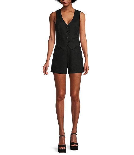 Antonio Melani Melinda V-Neck Stretch Linen Blend Vest Product Image