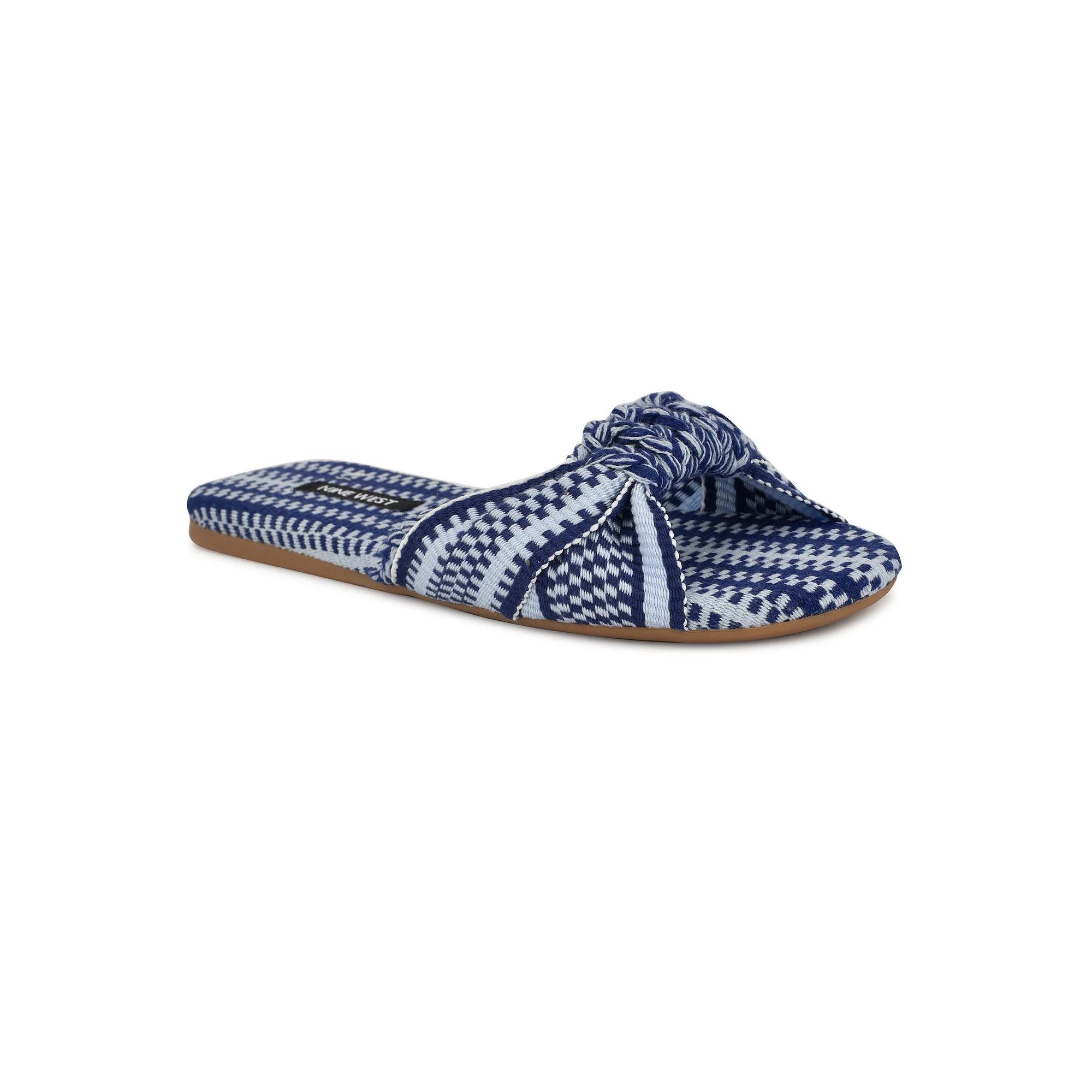 Nine West Lalta Women's Round Toe Slip-On Flat Sandals, Size: 9, Blue Team Product Image