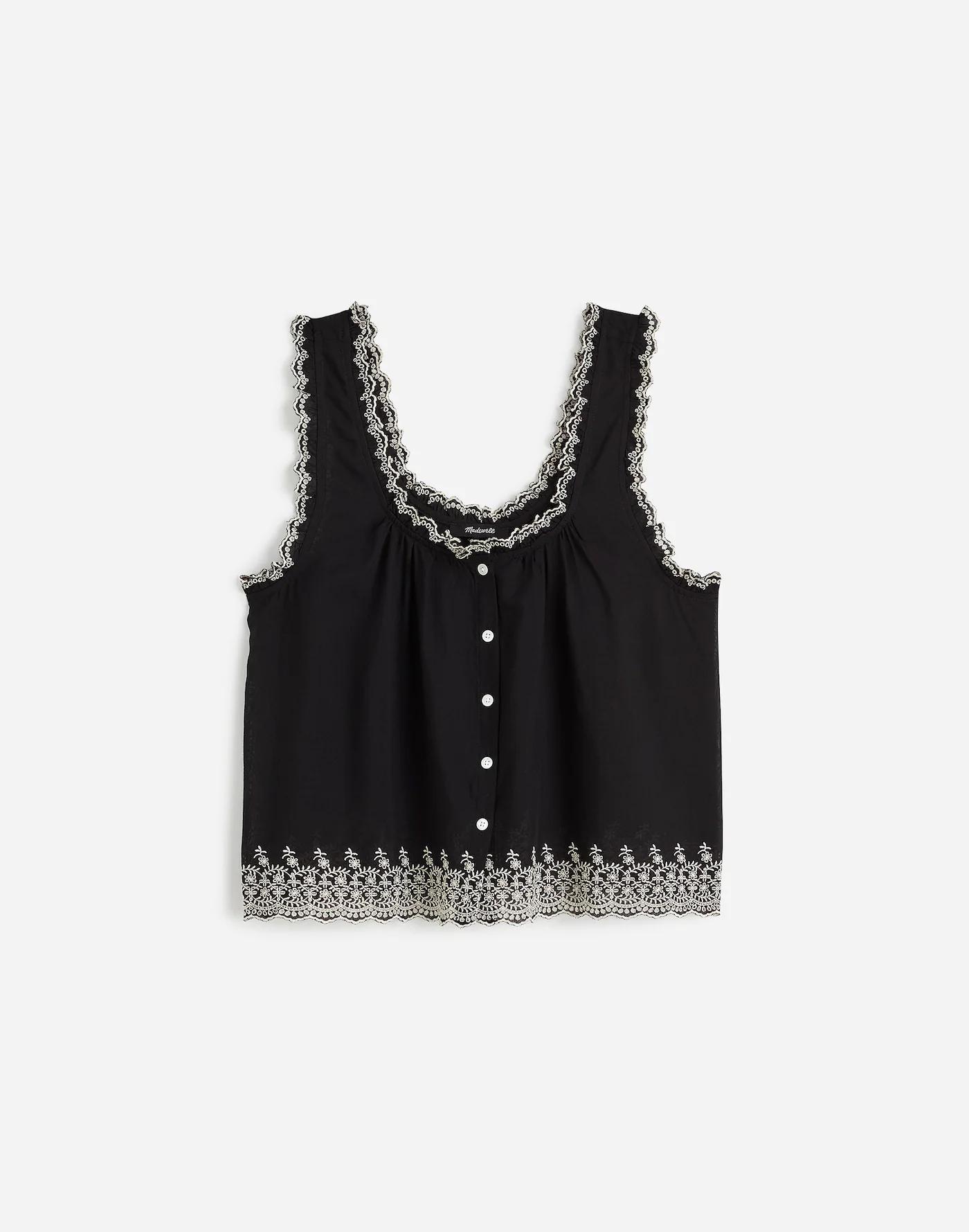 Embroidered Scalloped Tank Product Image