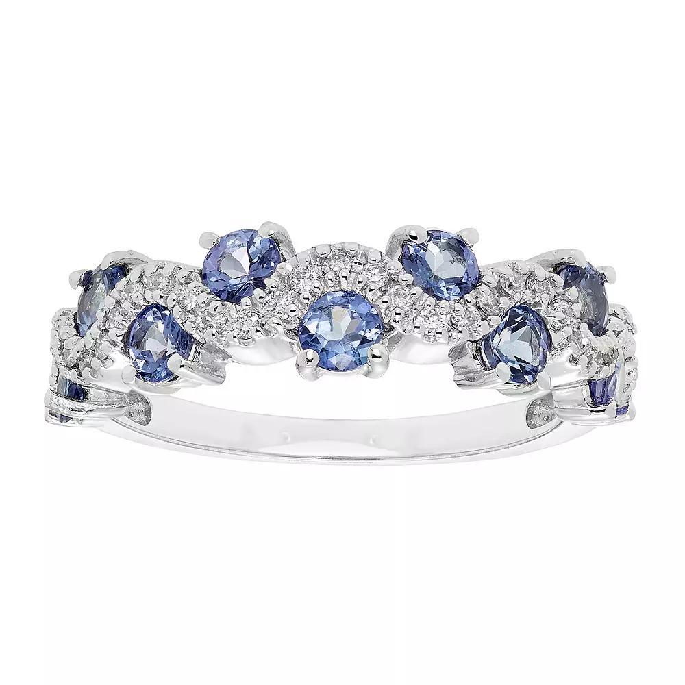 The Regal Collection 14k Gold 1/6 Carat T.W. Diamond & Tanzanite Ring, Women's, Size: 7, 14k Rose Gold Product Image