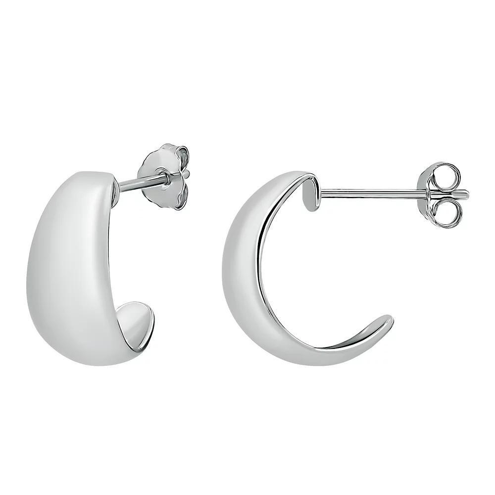 Aleure Precioso Sterling Silver Polished Graduated Posted Hoop Earrings, Women's, Silver Tone Product Image