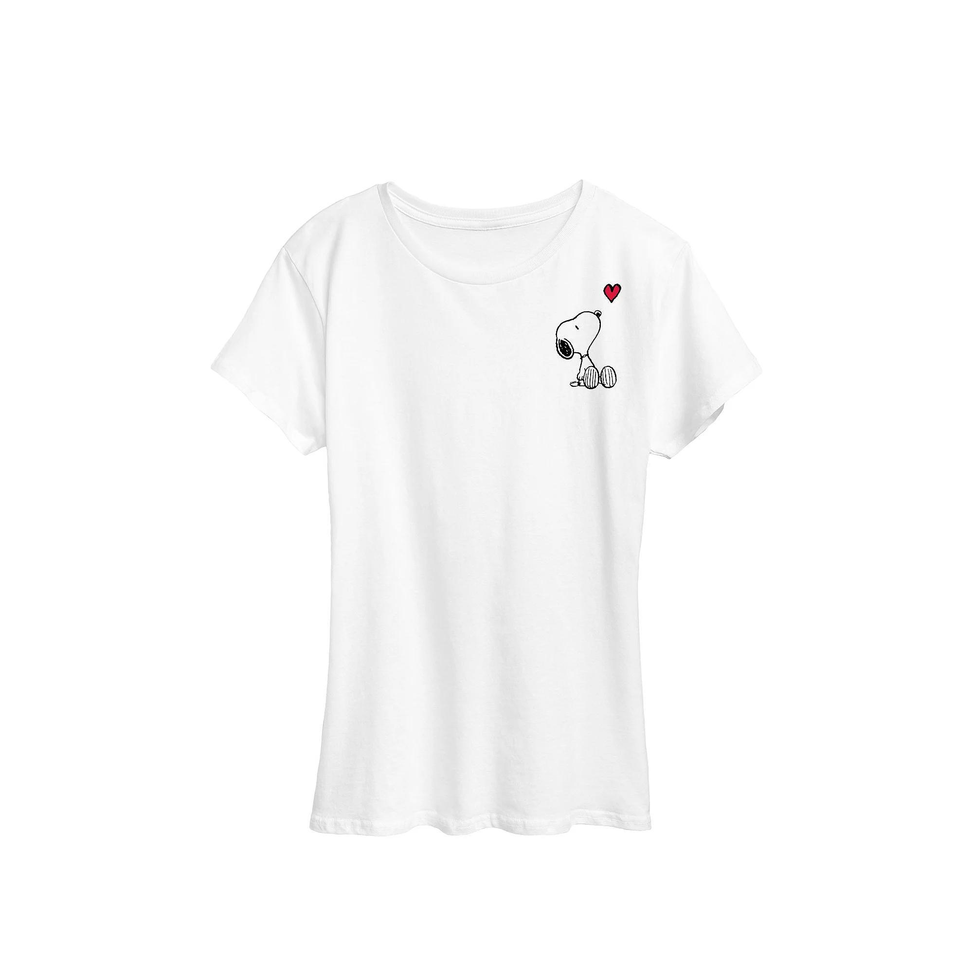 Womens Peanuts Snoopy Heart Graphic Tee Product Image