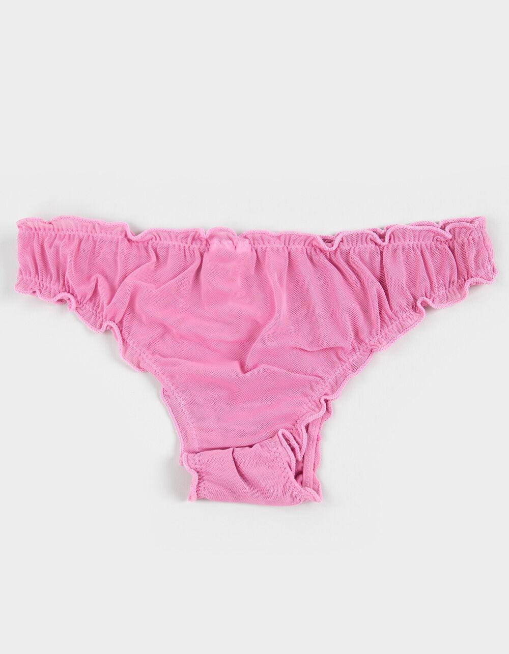 FULL TILT Lettuce Edge Mesh Bikini Panties - BLUE Product Image