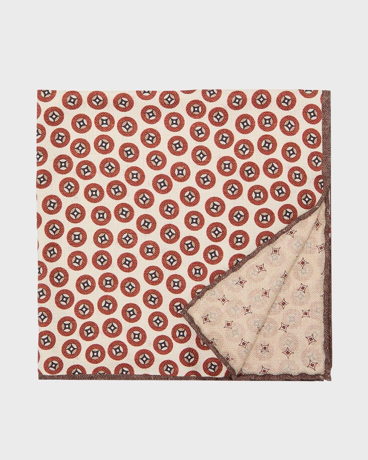 Mens Geometric Design Silk Pocket Square Product Image
