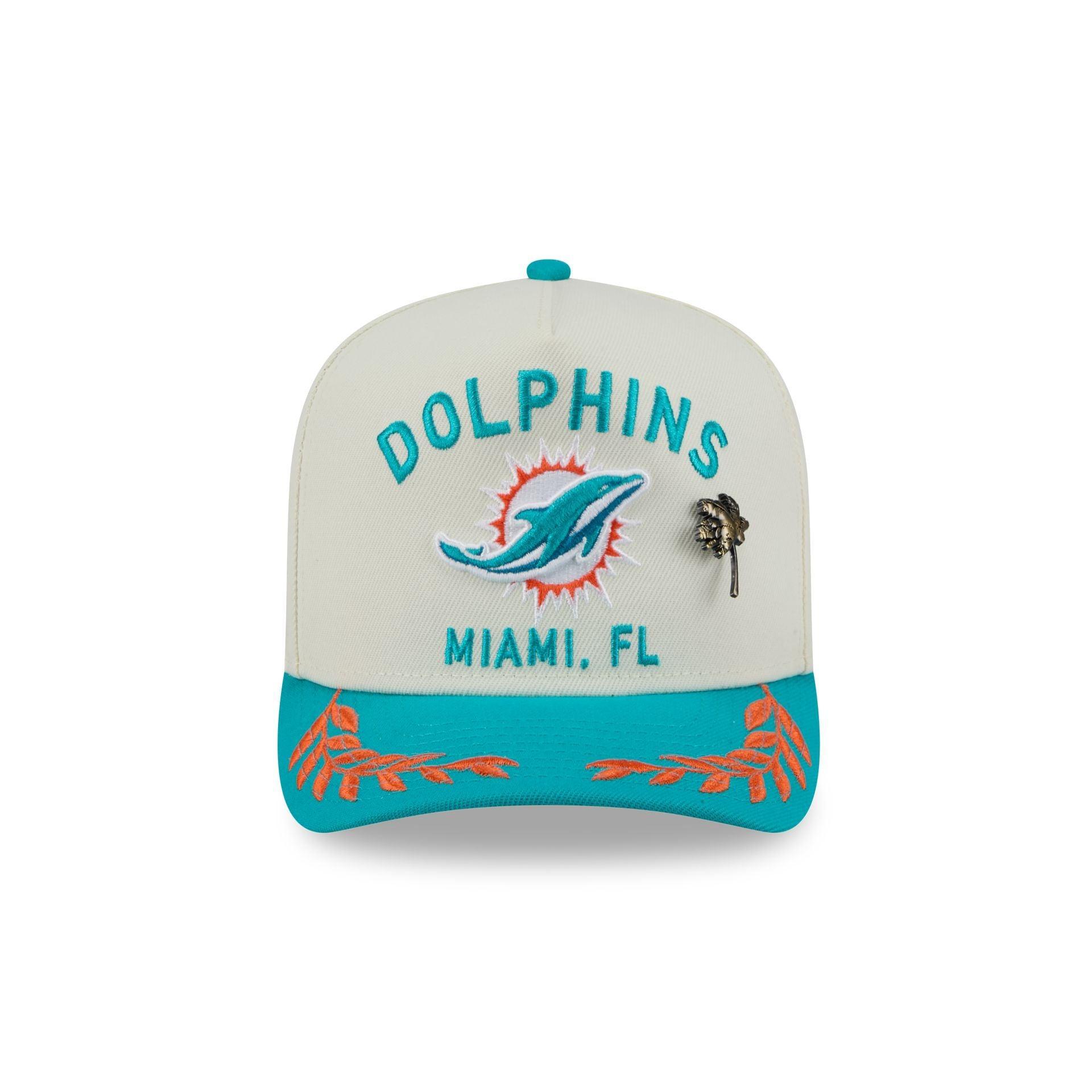 Miami Dolphins 2025 Draft Chrome White 59FIFTY A-Frame Fitted Hat Male Product Image