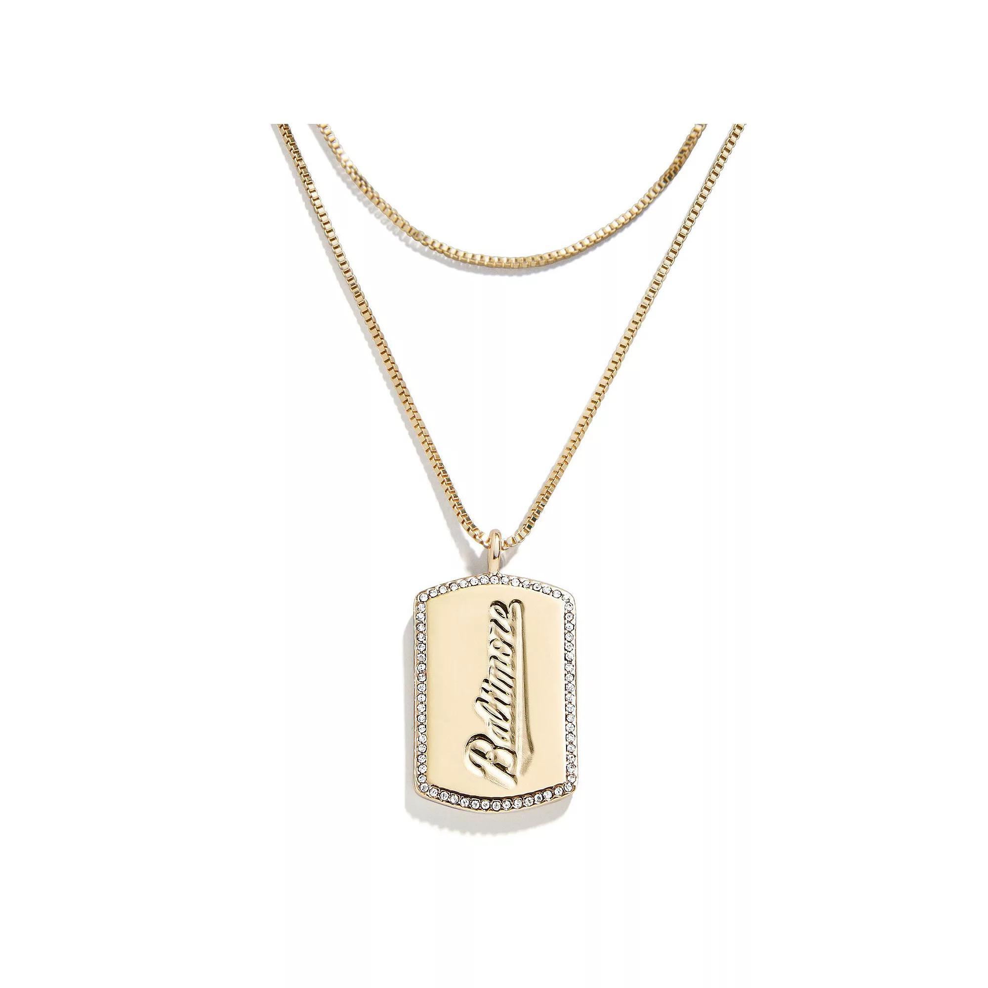 WEAR by Erin Andrews x Baublebar St. Louis Cardinals Dog Tag Necklace, Women's, Gold Product Image