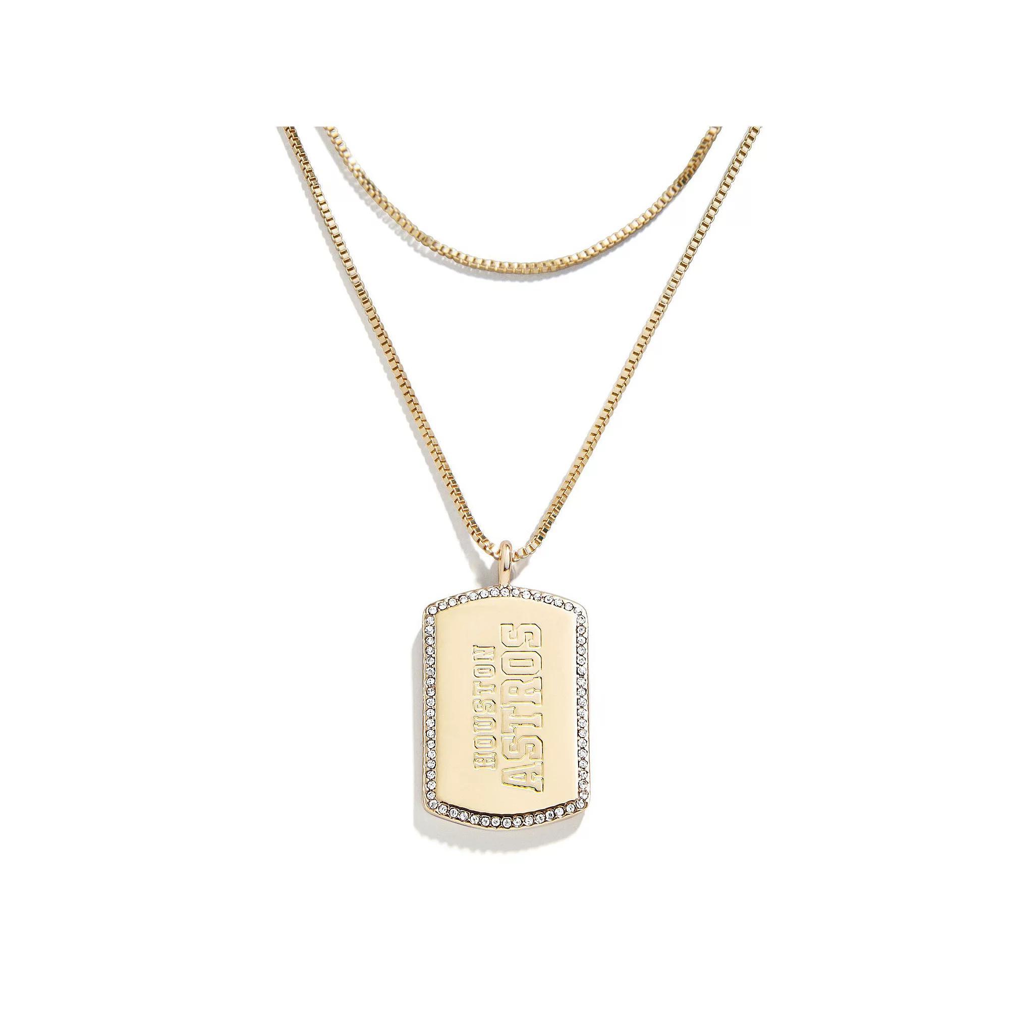 WEAR by Erin Andrews x Baublebar Houston Astros Dog Tag Necklace, Women's, Gold Product Image