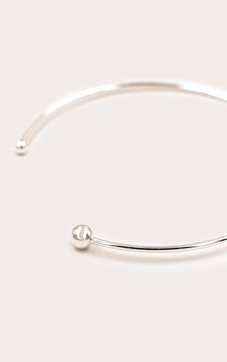 Silver  Smooth Spherical Detail Collar Necklace Product Image