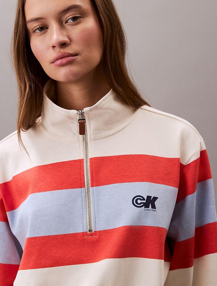 Rugby Jersey Quarter Zip Sweatshirt  Product Image