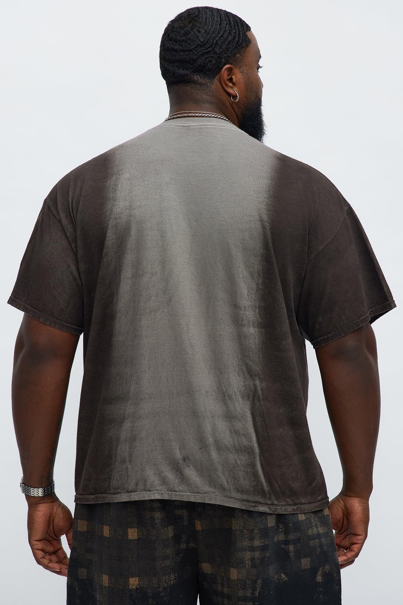 Split Up Washed Tee - Dark Brown Product Image