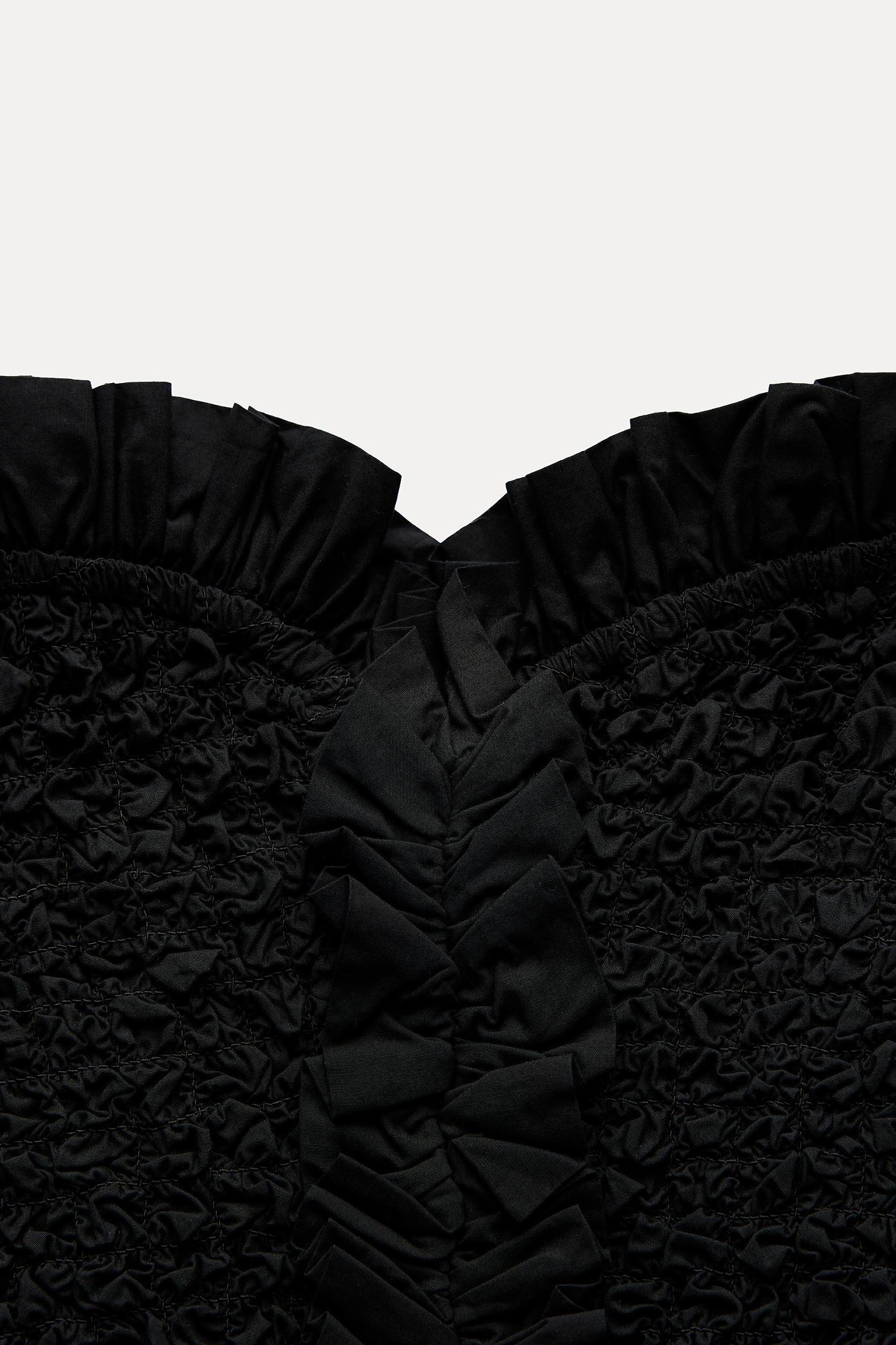 SMOCKED POPLIN CROP TOP Product Image
