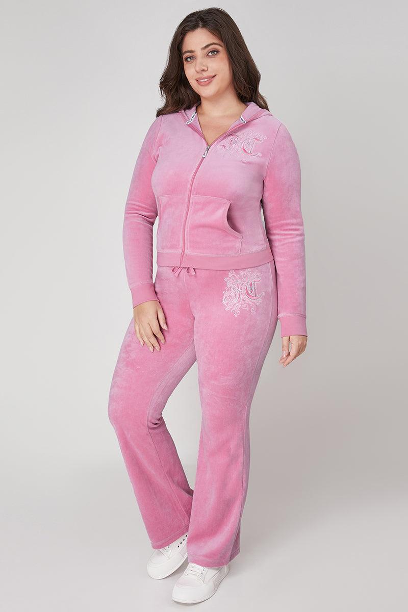 Plus-Size Monogram Heritage Cotton Velour Hoodie Product Image