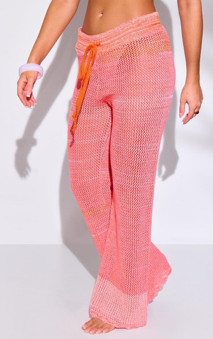 Red Marl Crochet Beach Pants Product Image