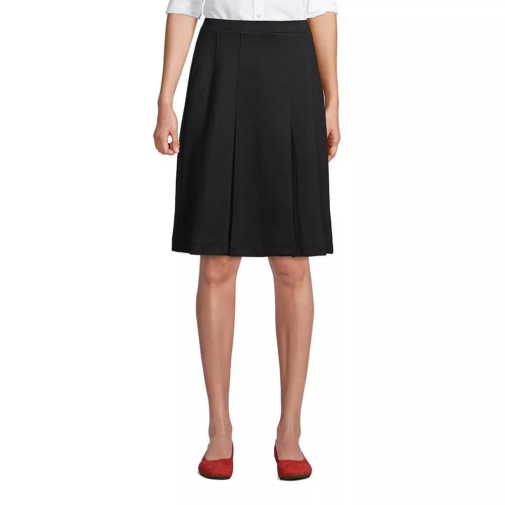 Women's Lands' End Ponte Knee Length Pleated Skirt, Size: 8, Green Product Image