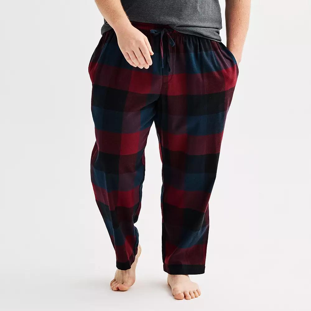 Big & Tall Sonoma Goods For Life® Flannel Drawstring Pajama Pants, Men's, Size: 3XL Tall, Red Checks Product Image