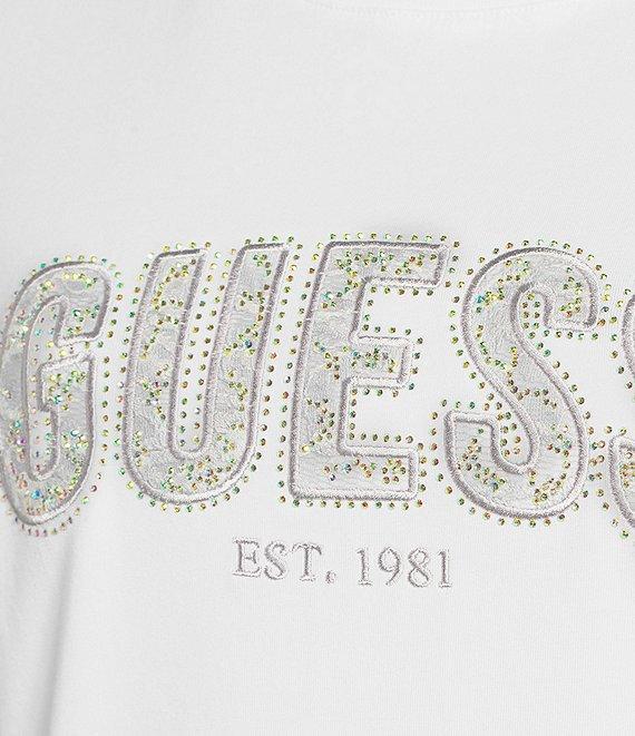 Guess Short Sleeve Graphic Logo Lace T-Shirt Product Image