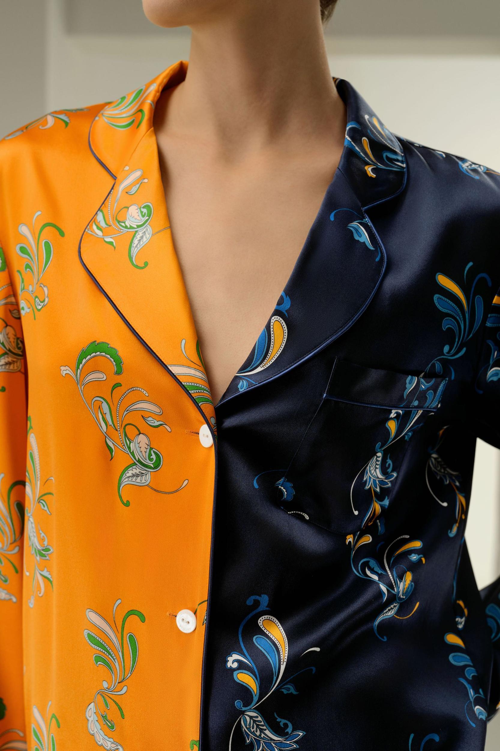 Two-Tone Printed Pajama Set Product Image