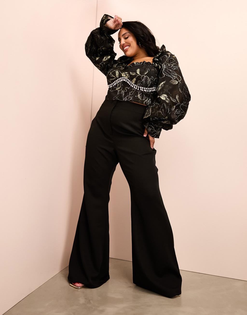 ASOS LUXE Curve sexy flare pants Product Image