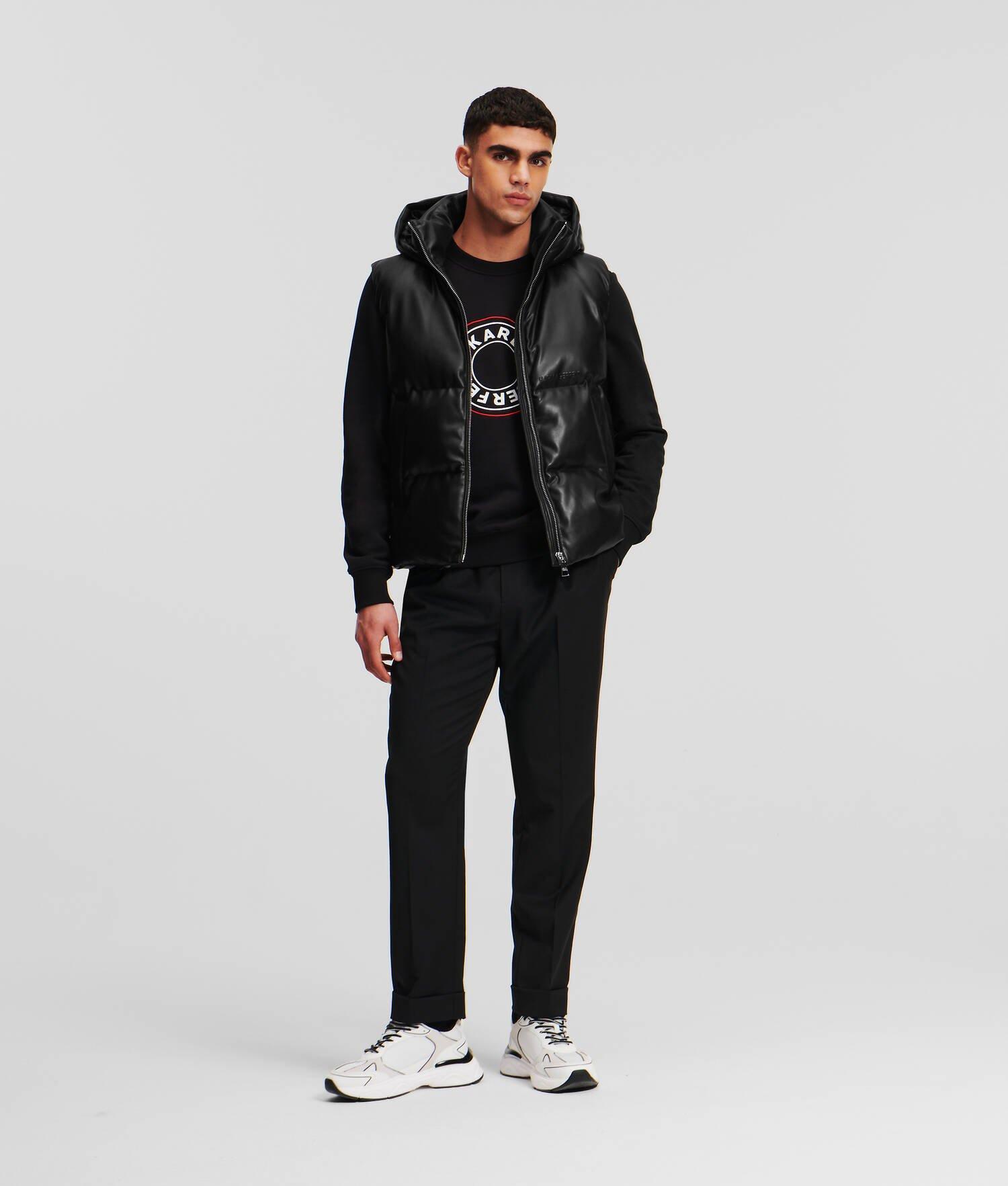 FAUX-LEATHER PUFFER VEST Product Image