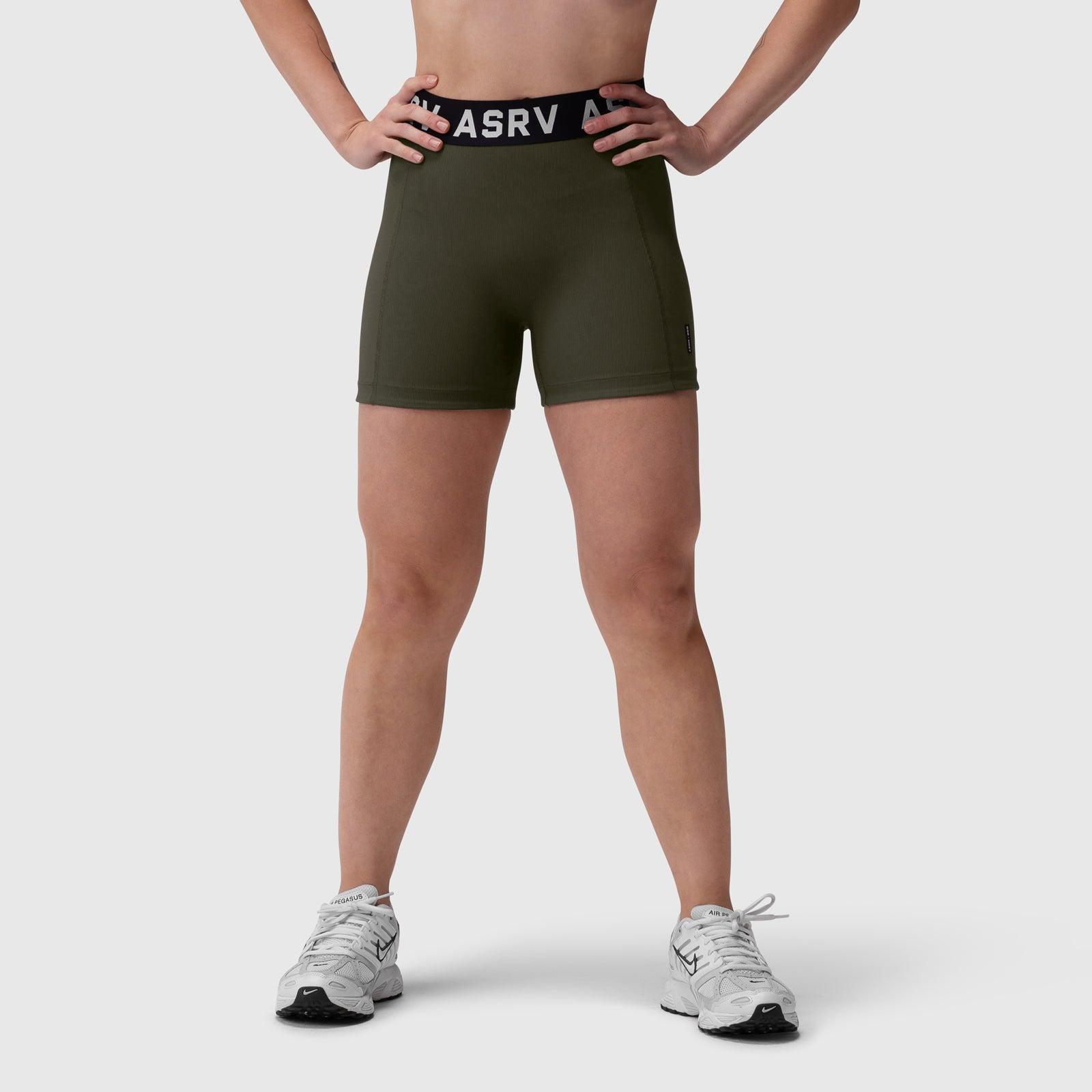 W027. Performance Ribbed Short - Olive Product Image