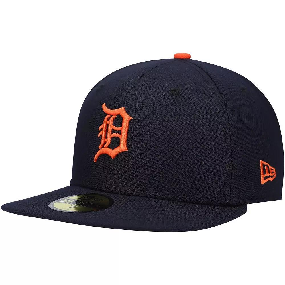 Men's New Era Navy Detroit Tigers Authentic Collection On-Field Road 59FIFTY Fitted Hat, Size: 7 5/8, Blue Product Image