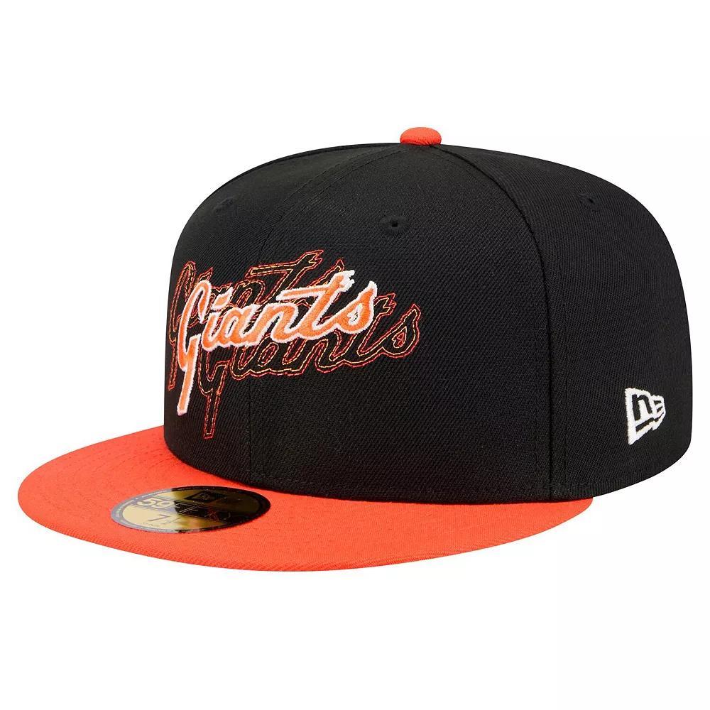 Men's New Era Black San Francisco Giants Shadow Stitch 59FIFTY Fitted Hat, Size: 7 7/8 Product Image