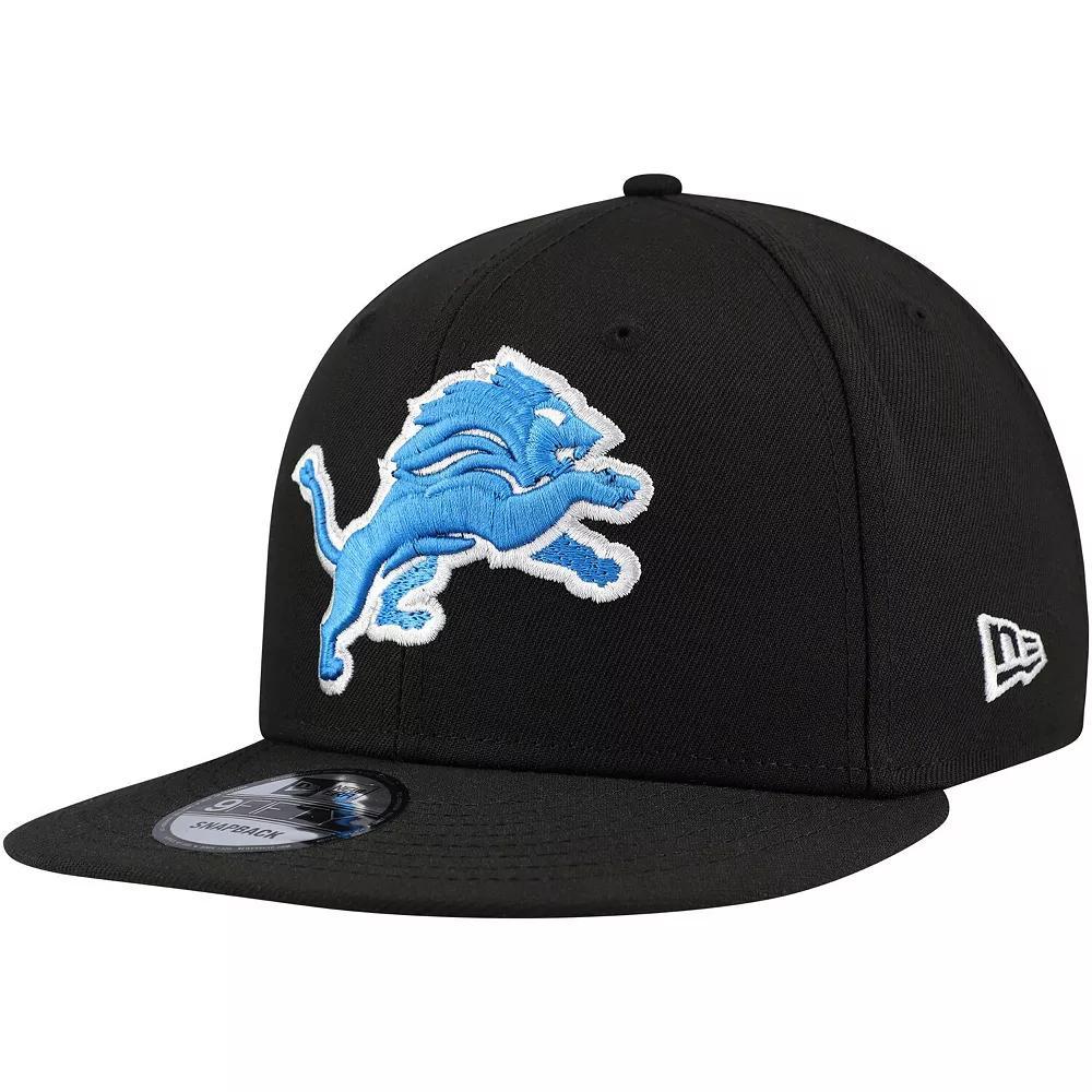 Men's New Era Black Detroit Lions Basic 9FIFTY Snapback Hat Product Image